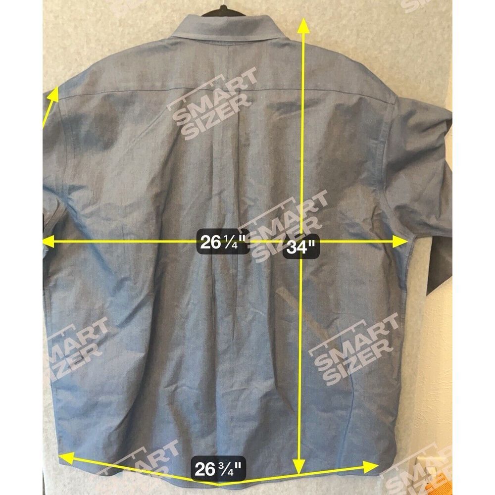 LL Bean Classic Oxford Shirt 100% Cotton Traditional Fit 18 34 Blue Long Sleeve‎ - Picture 6 of 8